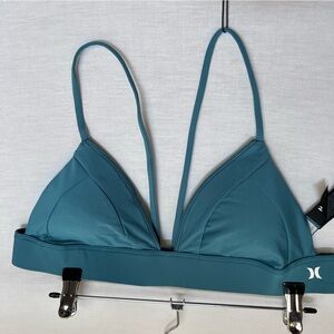 Hurley Teal Swim Top Light Support Quick Dry